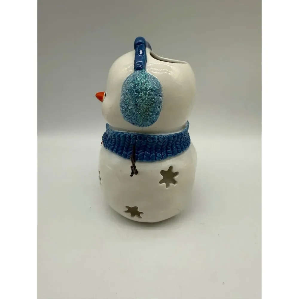 ceramic snowman  tea light holder
